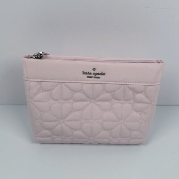 Kate Spade Spade Flower Quilted Cosmetic Pouch light Pink - Picture 2 of 10